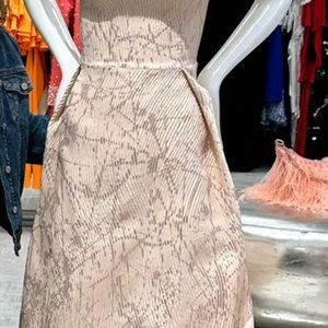 Rickie Freeman for Teri Jon  Pleated Off-Shoulder Maxi Dress